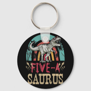 Chaveiro Crianças de 5 anos Dinossauro 5 de aniversário T R
