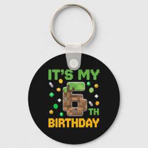 Chaveiro Crianças de Aniversário É o meu 6 Aniversário Game