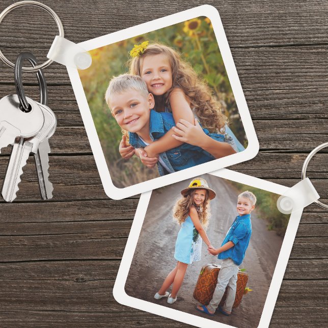Chaveiro Crianças De Dois Lados Personalizados Duas Fotogra (Custom Double Sided Kids Two Photo keychain)