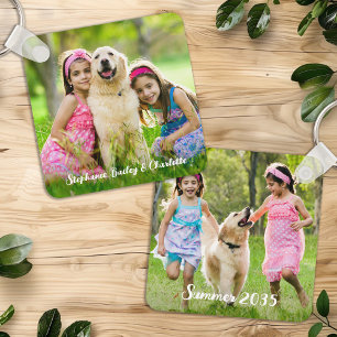 Chaveiro Crianças de face dupla personalizadas 2 duas fotos