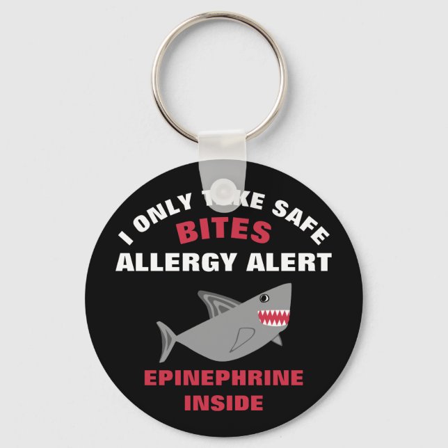 Chaveiro Crianças de Tubarão Alérgico com Comida Múltipla P (Frente)