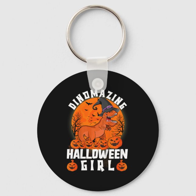 Chaveiro Crianças Dinomando Rapariga De Halloween Dinossaur (Frente)