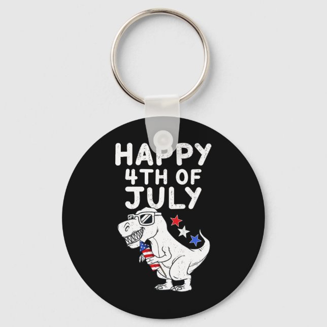 Chaveiro Crianças Felizes Em 4 De Julho T Rex Patriótico To (Frente)