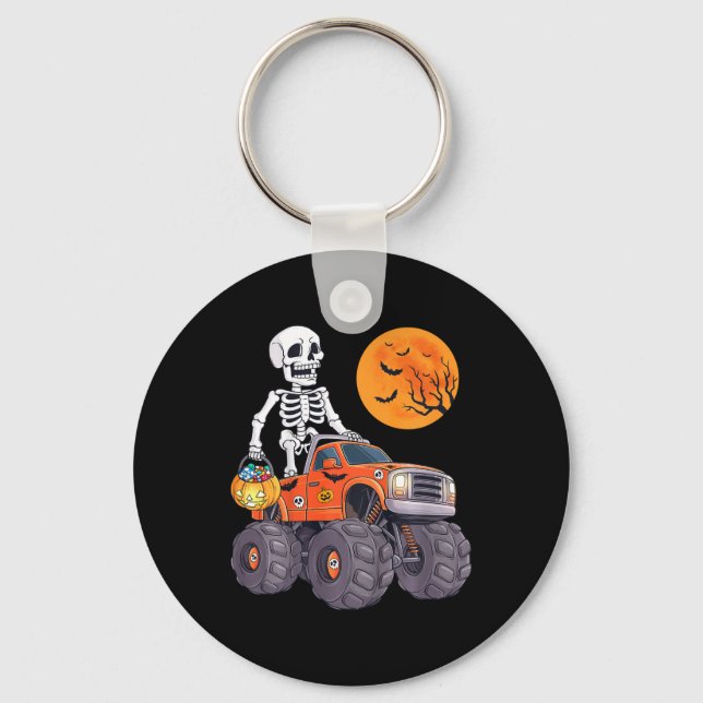 Chaveiro Crianças Halloween Skeleton Monster Truck Engraçad (Frente)
