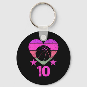 Chaveiro Crianças Jogando Basquete No Aniversário De 10 Ano