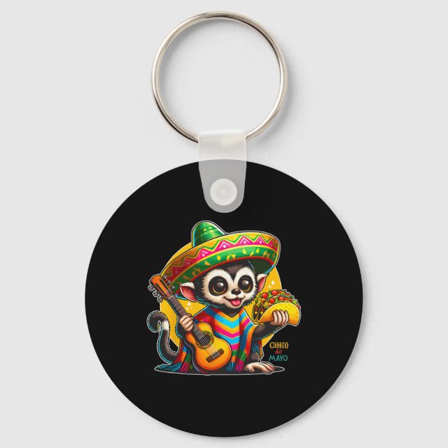 Chaveiro Crianças Macacos Mexicanos Com Sombrero E Poncho C (Frente)