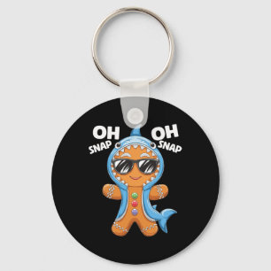 Chaveiro Crianças Pão de Natal Homem Cookie Tubarão Oh Sna
