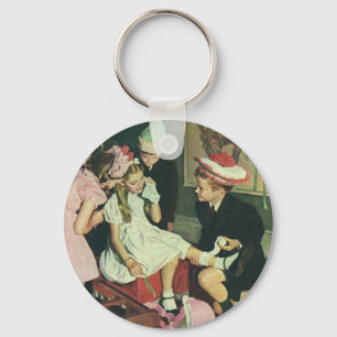 Chaveiro Crianças Vintage jogam pino na cauda do burro