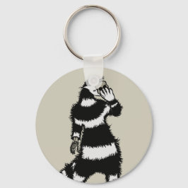 Chaveiro Criatura De Gato Crespirante Skeleton Máscara De M