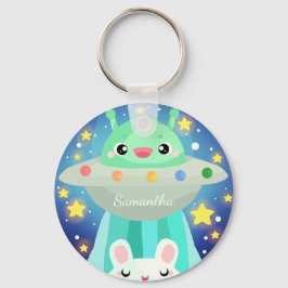 Chaveiro Criatura Espacial Bonita E Coelho Coelho