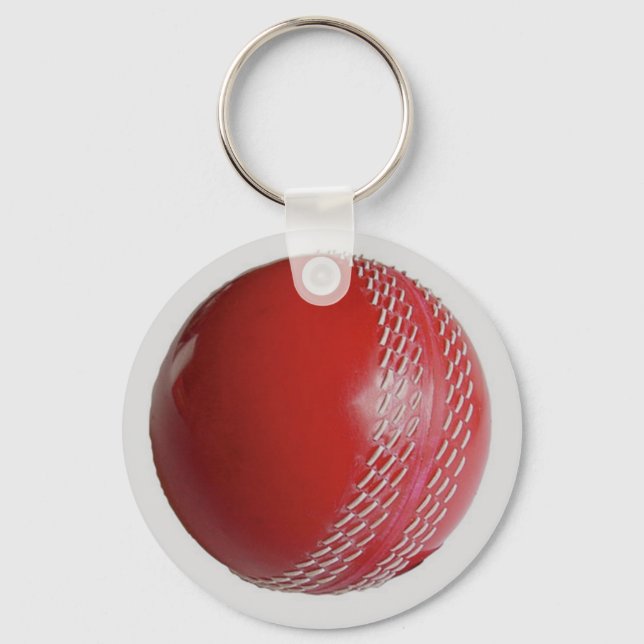Chaveiro Cricket Ball Red Personalize Com Seu Nome (Frente)