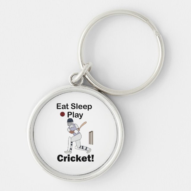 Chaveiro Cricket Sports Eat Sleep Play Cricket  (Frente)