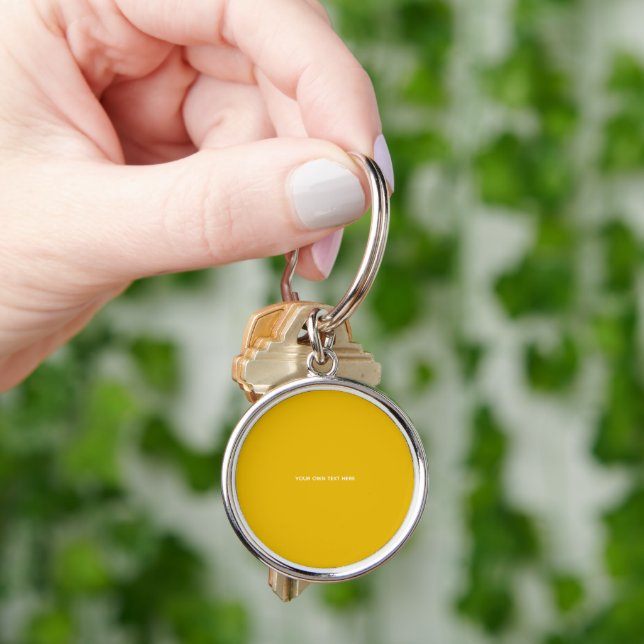 Chaveiro Crie Seu Próprio Design Amarelo Personalizado (Mão)