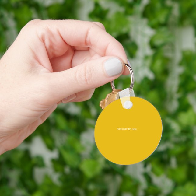 Chaveiro Crie Seu Próprio Design Amarelo Personalizado (Mão)