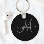 Chaveiro Crie Seu Próprio Monograma Personalizado E Script<br><div class="desc">Crie seu próprio chaveiro personalizado com seu nome e monograma manuscritos personalizados. Para editar este modelo de design, altere os campos de texto conforme mostrado acima. Você pode adicionar mais texto ou imagens, personalizar fontes e cores facilmente. Trate-se ou faça o presente perfeito para a família, amigos, pais e avós!...</div>