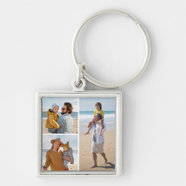 Chaveiro Crie sua própria colagem de fotos 3 (Frente)