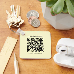 Chaveiro Crie um Código QR Amarelo Claro