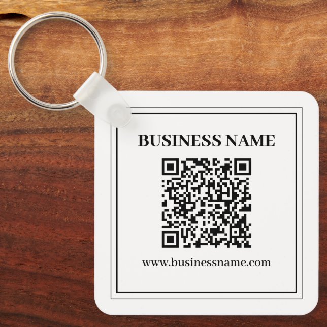 Chaveiro Crie um código QR escaneável | Preto & Branco (Frente)