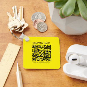 Chaveiro Crie um Código QR Facilmente Visto Amarelo Preto