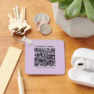 Chaveiro Crie um Código QR Lilás Lavanda Claro