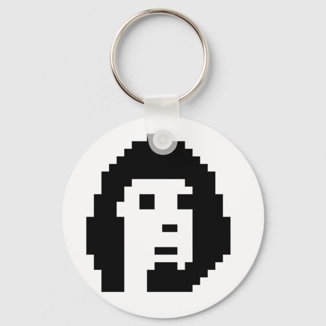 Chaveiro Criptopunk preto branco (Frente)