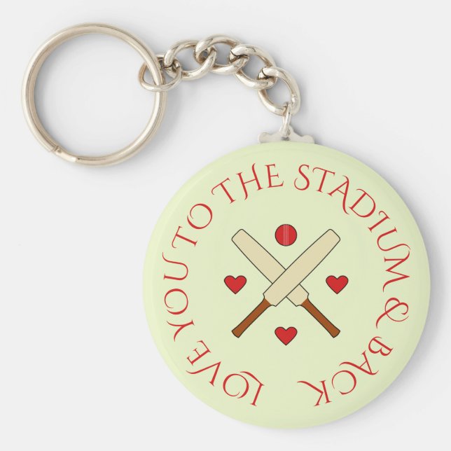 Chaveiro Críquete romântico texto personalizado vermelho ve (Frente)