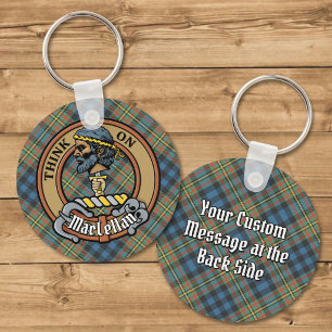 Chaveiro Crista da Clan MacLellan sobre Tartan Antigo