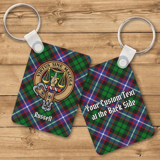 Chaveiro Crista do Clã Russell sobre Tartan (Criador carregado)