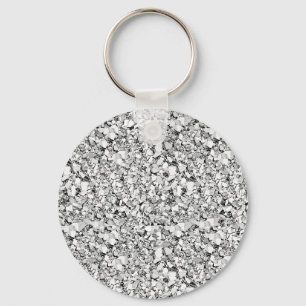 Chaveiro Cristal de Druzy - cor do ouro branco