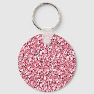 Chaveiro Cristal de Druzy - rosa de quartzo cor-de-rosa