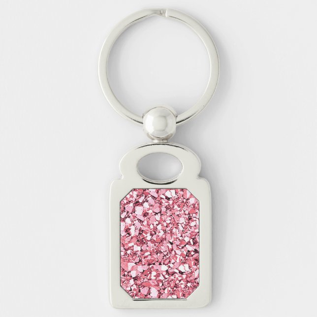 Chaveiro Cristal de Druzy - rosa de quartzo cor-de-rosa (Frente)