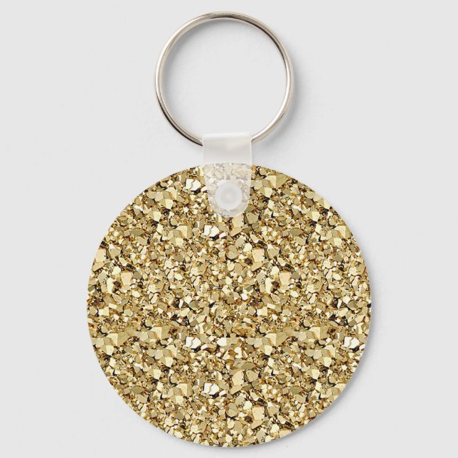 Chaveiro Cristal Druzy - ouro metálico (Frente)