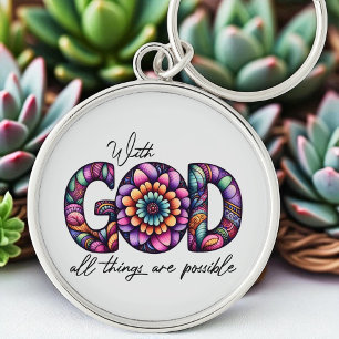 Chaveiro Cristão Personalizado Com Deus Todas as Coisas São