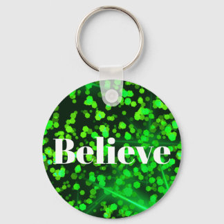 Chaveiro Cristianismo Personalizado Acredite Brilho Verde