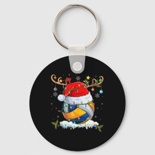Chaveiro Cristo de Voleibol para Reindeer Santa Hat para Il