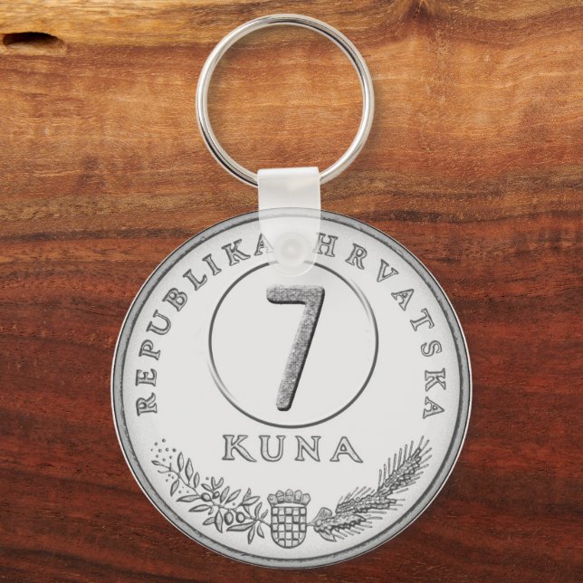 Chaveiro Croatian Kuna Coin Keychain–Customizable Backside (Frente)