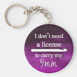 Chaveiro Crochet Hook License Artesanatos Purple Watercolor