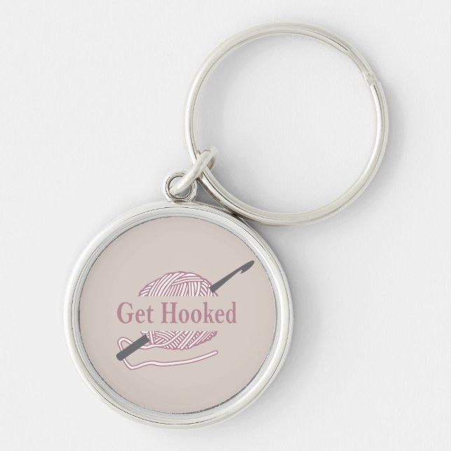 Chaveiro crocheteiro engraçado com citação de crochê (Frente)