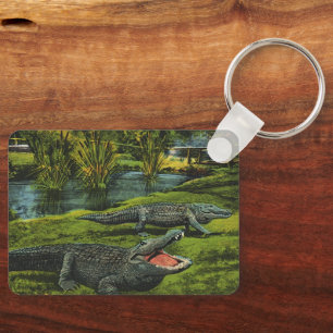 Chaveiro Crocodilos Antigos, Répteis de Vida Marinha Animai