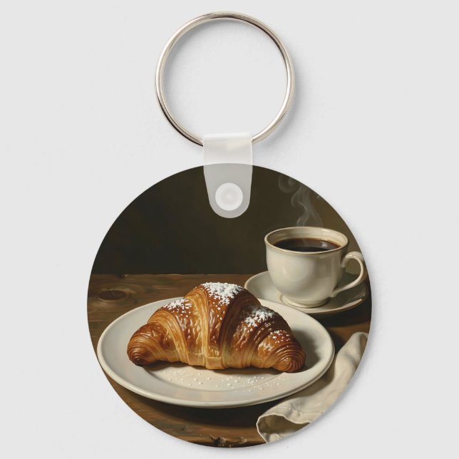 Chaveiro Croissant Dourado Vida Quieta Café (Frente)