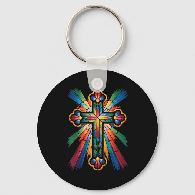 Chaveiro Cross Colorful Christian Religous  (Frente)