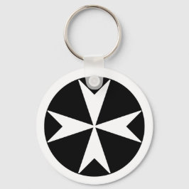 Chaveiro Cross Of Malta v2 (branco a preto)