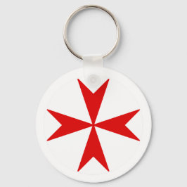 Chaveiro Cross Of Malta v2 (vermelho em branco)