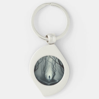 Chaveiro Crossroads in the Fog - Gloomy Forest Art Print