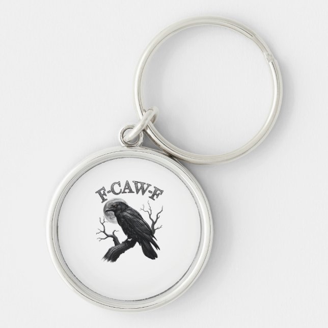 Chaveiro Crow, F-Caw-F Funny Bird Moon Gothic Tri-Blend Cre (Frente)