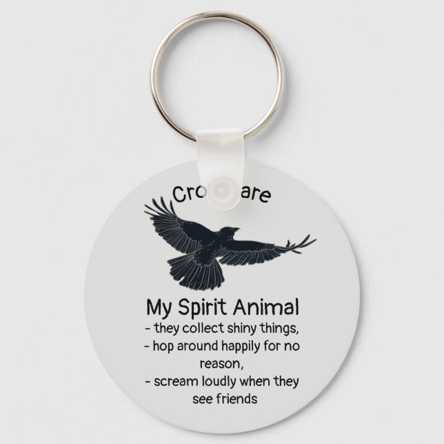 Chaveiro Crows Bird Spirit Humor Quote Totem (Frente)
