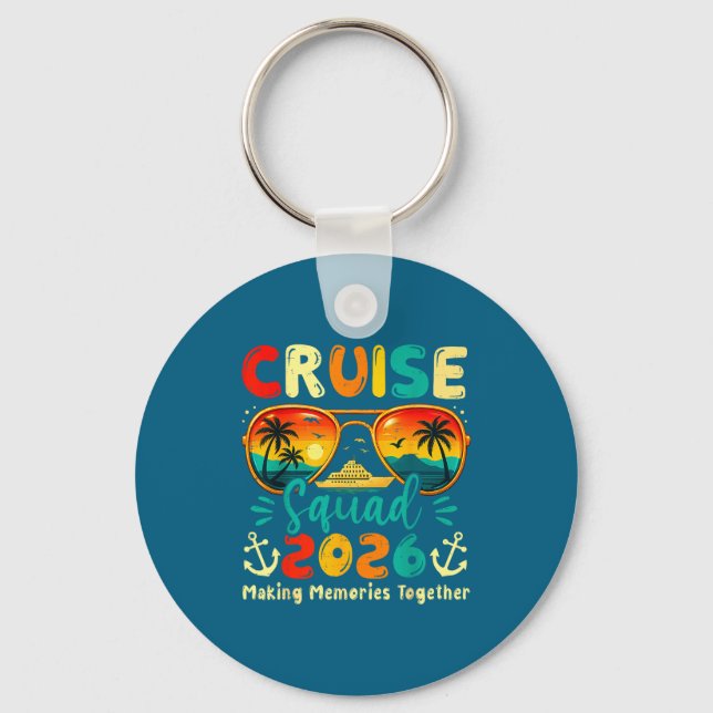 Chaveiro Cruise Squad 2026 Family Group Matching Summer Vac (Frente)