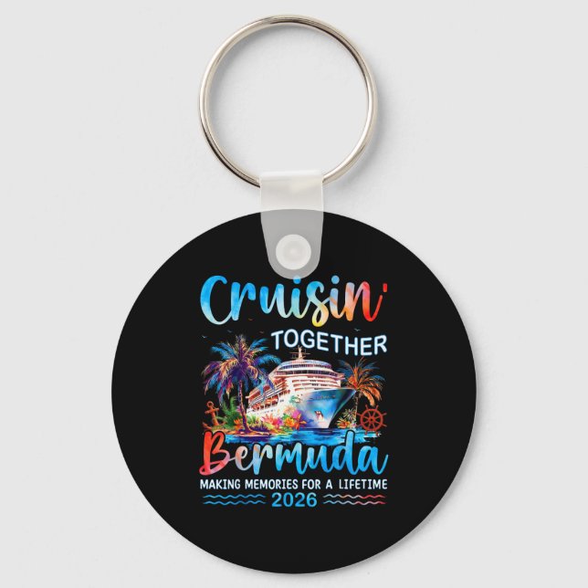 Chaveiro Cruisin' Together Bermuda 2026 Family Vacation Cru (Frente)