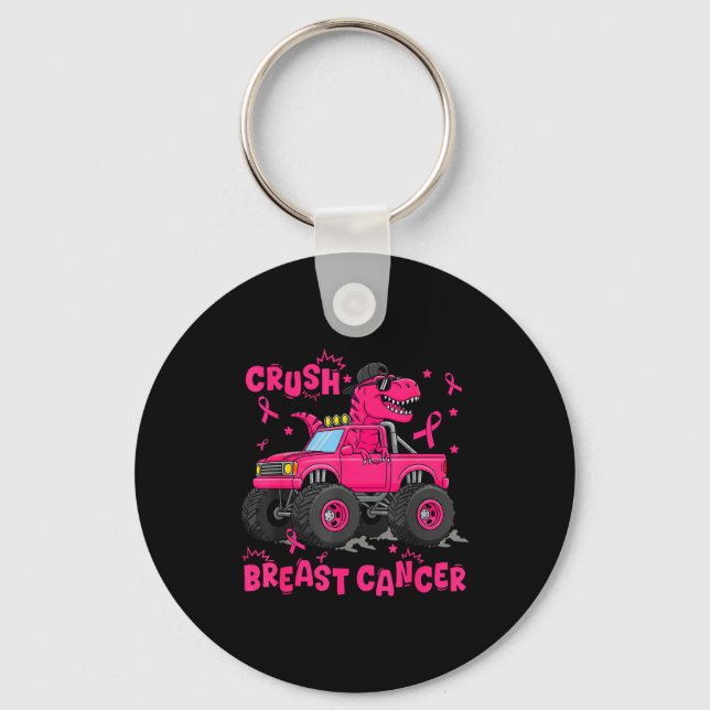 Chaveiro Crush Breast Cancer Awareness Monster Truck Dinosa (Frente)