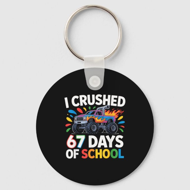 Chaveiro Crushed 67 Days Of School _ Monster Truck Kids Des (Frente)